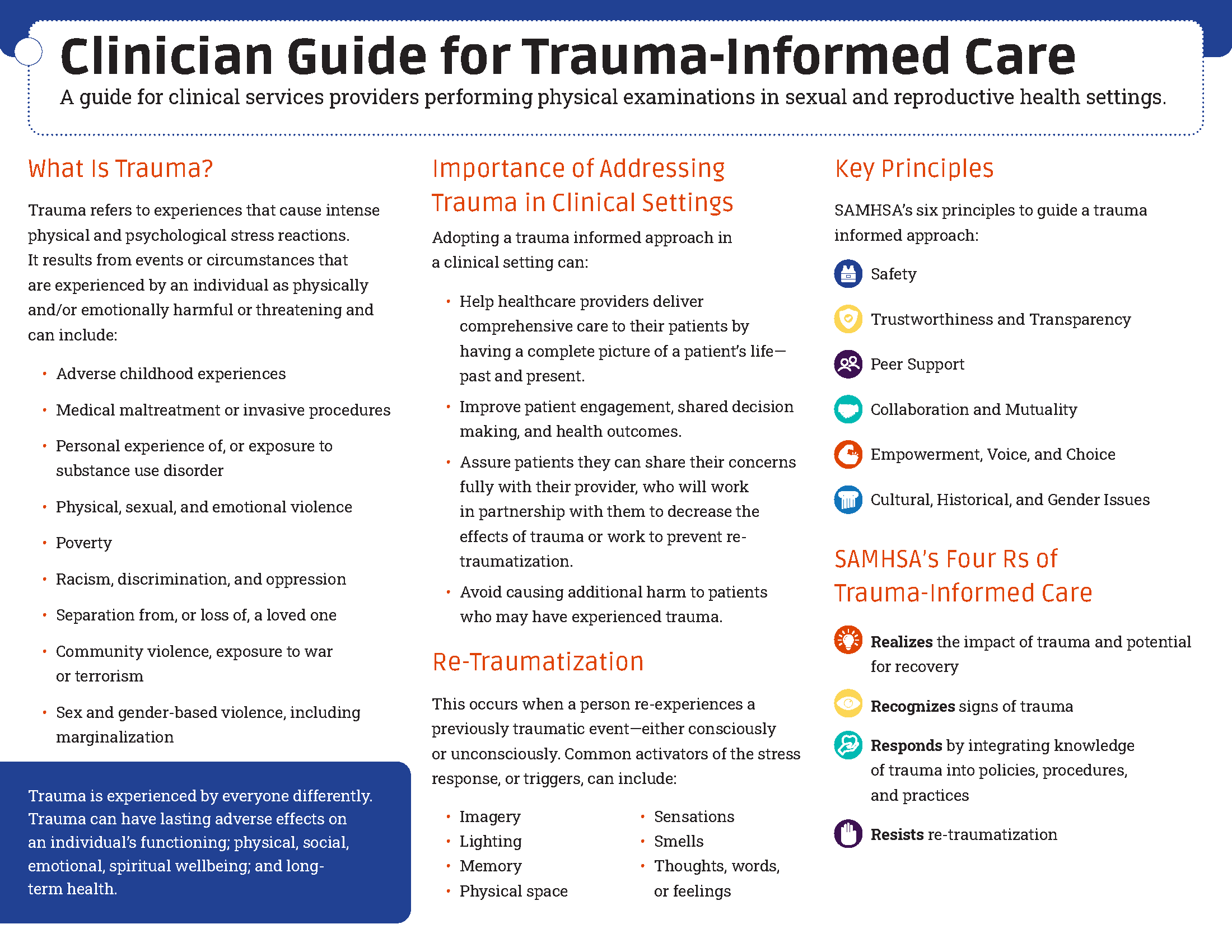 Clinician Guide for Trauma-Informed Care